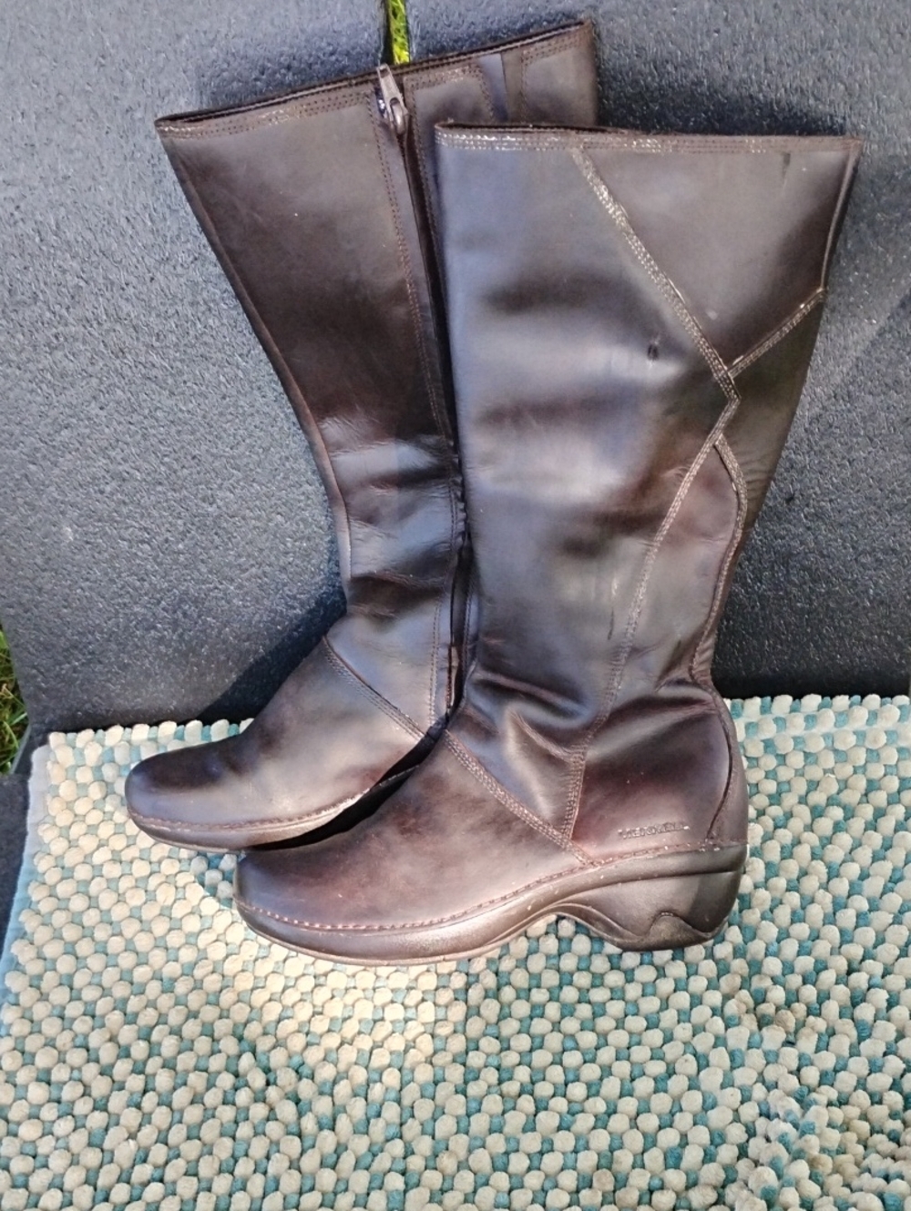 Merrell Women's Dark Brown Leather Mid-Calf Zip Boots
